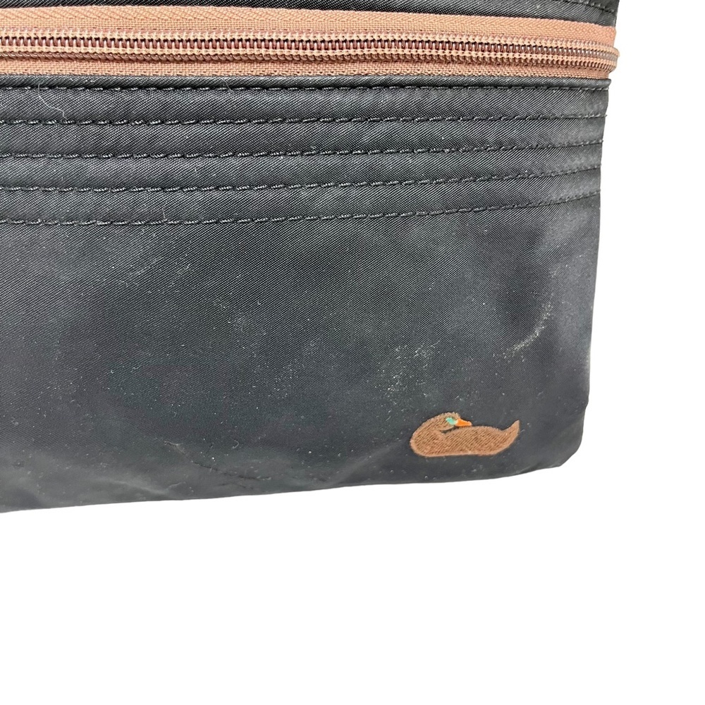 DOONEY & BOURKE Black Brown Genuine Leather Canvas CROSSBODY Purse Messenger Bag - Picture 4 of 16